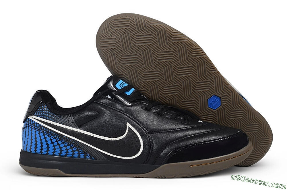 Nike Tiempo Legend SE IC Indoor & Futsal Soccer Shoes - Black/Black/Royal Blue 1