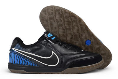 Nike Tiempo Legend SE IC Indoor & Futsal Soccer Shoes - Black/Black/Royal Blue