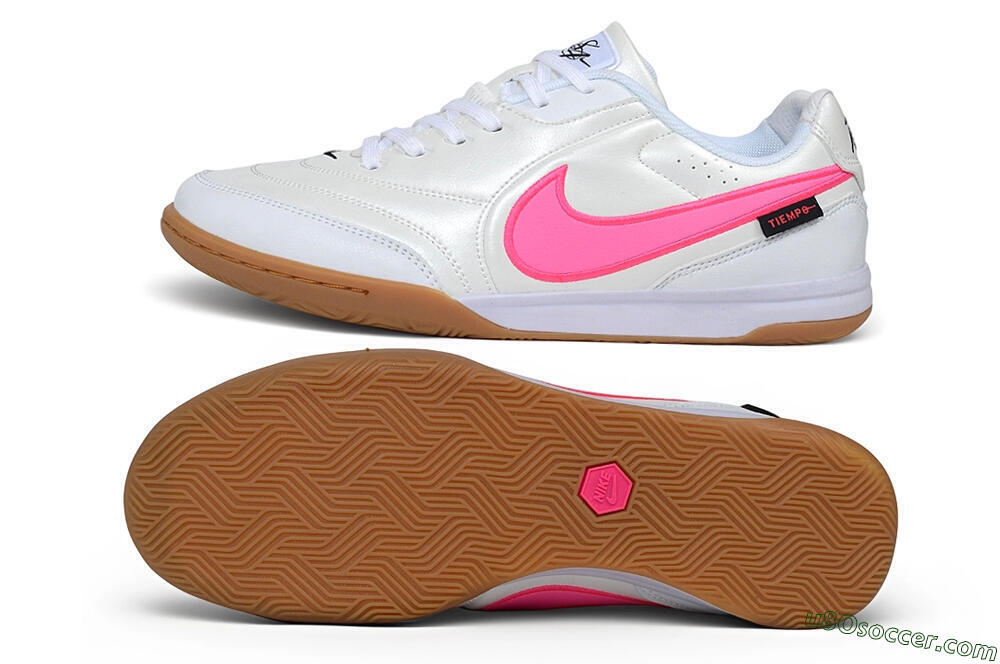 Nike Tiempo Legend SE IC Indoor & Futsal Soccer Shoes - White/Pearl White/Hot Pink 0