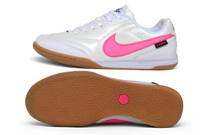 Nike Tiempo Legend SE IC Indoor & Futsal Soccer Shoes - White/Pearl White/Hot Pink
