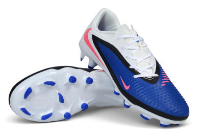 Nike Phantom 6 Elite Low FG Firm Ground Soccer Cleats - White/Baltic Blue/Pink Blast