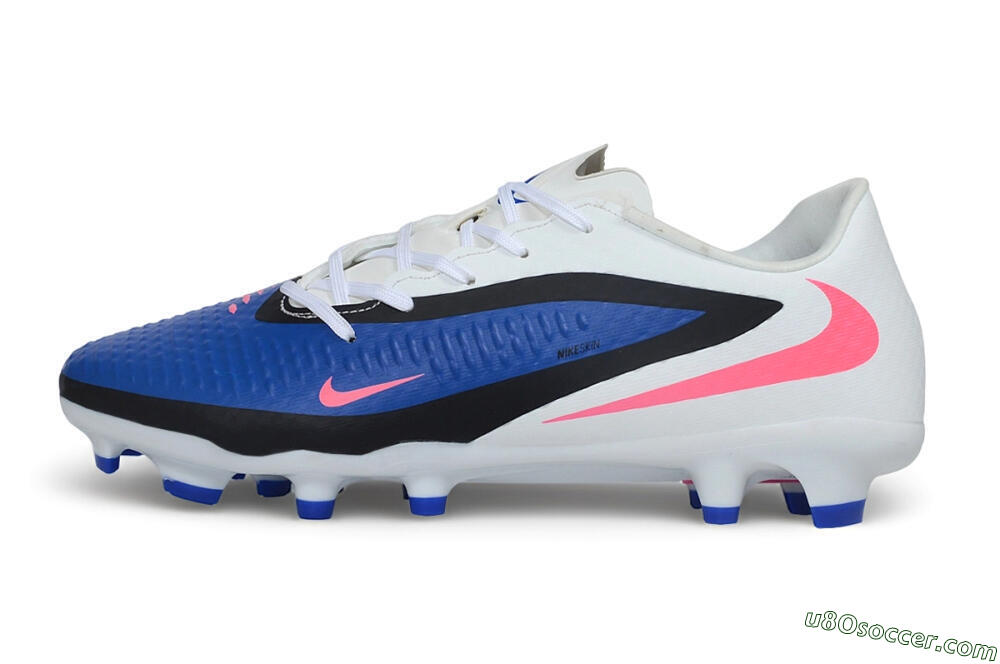 Nike Phantom 6 Elite Low FG Firm Ground Soccer Cleats - White/Baltic Blue/Pink Blast 2