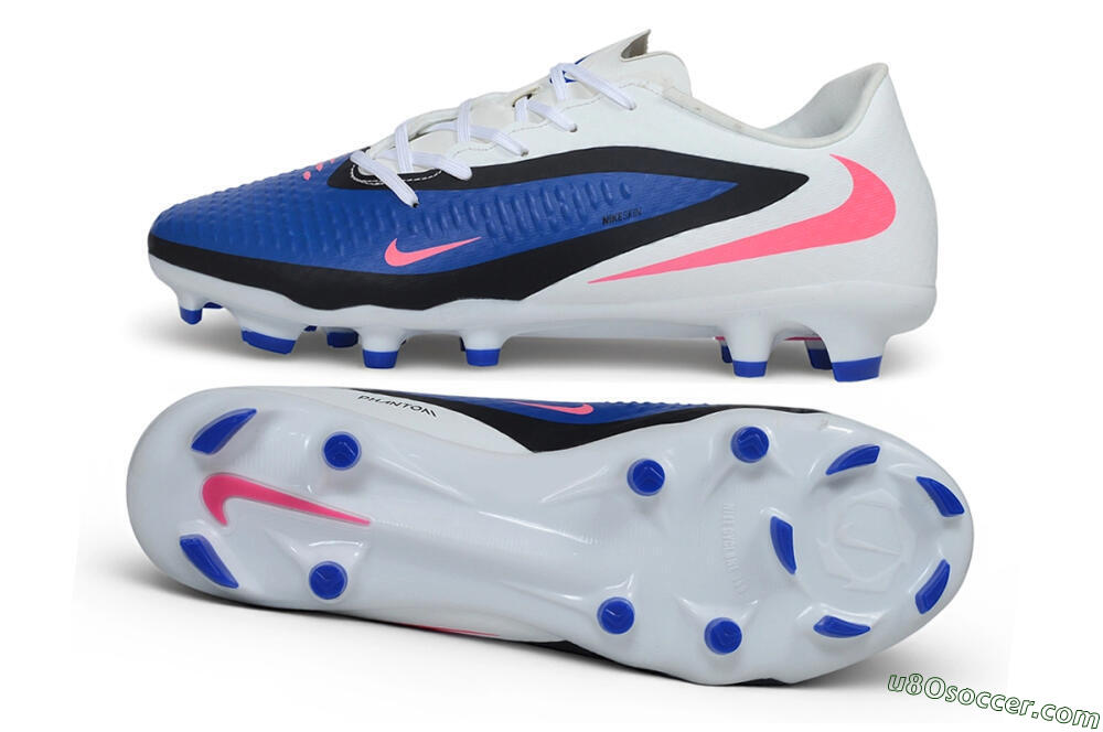 Nike Phantom 6 Elite Low FG Firm Ground Soccer Cleats - White/Baltic Blue/Pink Blast 0