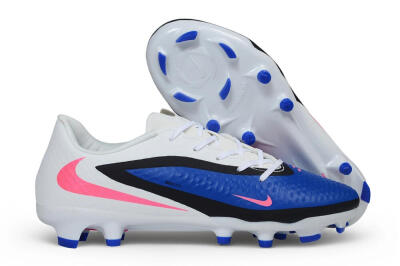 Nike Phantom 6 Elite Low FG Firm Ground Soccer Cleats - White/Baltic Blue/Pink Blast