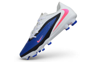 Nike Phantom 6 Elite Low FG Firm Ground Soccer Cleats - White/Baltic Blue/Pink Blast