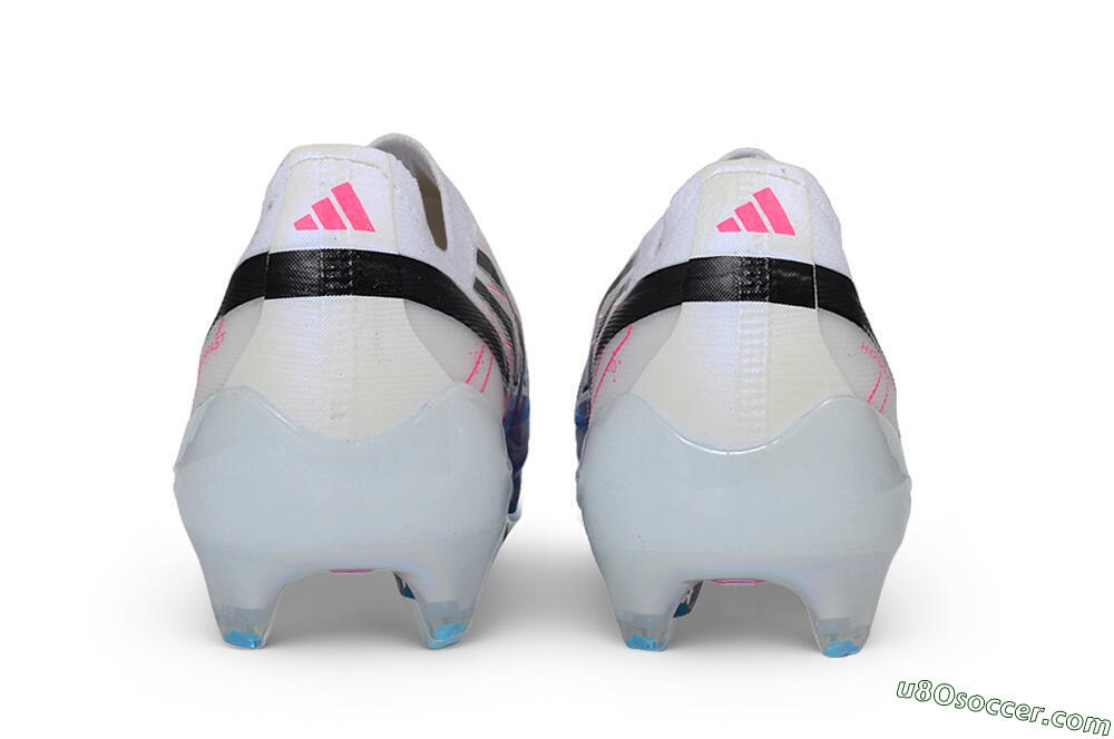 Adidas F50 Hyperfast Elite Laceless FG Firm Ground Soccer Cleats - White/Core Black/Lucid Pink 5