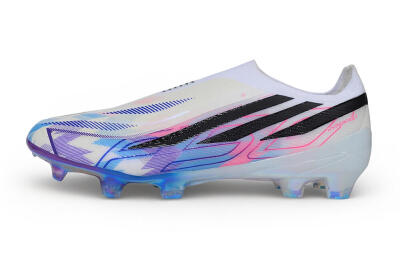 Adidas F50 Hyperfast Elite Laceless FG Firm Ground Soccer Cleats - White/Core Black/Lucid Pink