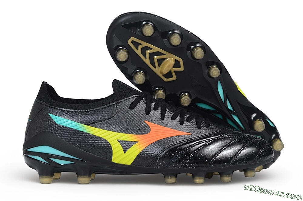 Mizuno Morelia Neo 4 FG Firm Ground Soccer Cleats - Black/Black/Multi-Color 1