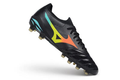 Mizuno Morelia Neo 4 FG Firm Ground Soccer Cleats - Black/Black/Multi-Color