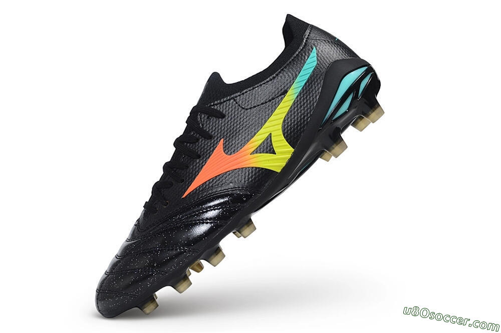 Mizuno Morelia Neo 4 FG Firm Ground Soccer Cleats - Black/Black/Multi-Color 5