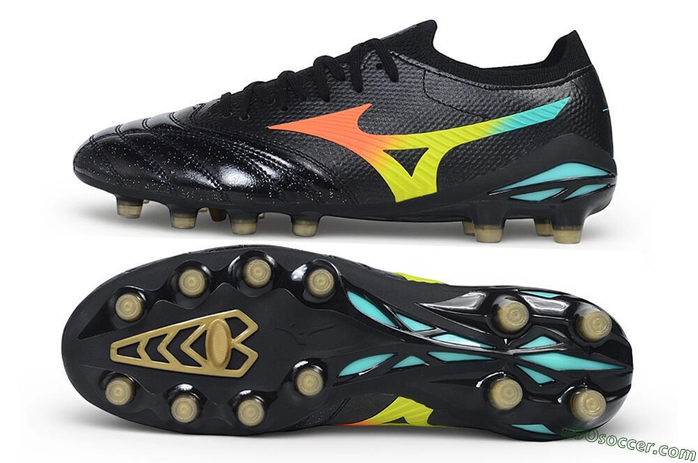 Mizuno Morelia Neo 4 FG Firm Ground Soccer Cleats - Black/Black/Multi-Color 0