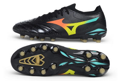 Mizuno Morelia Neo 4 FG Firm Ground Soccer Cleats - Black/Black/Multi-Color