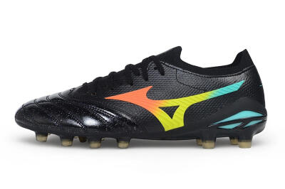 Mizuno Morelia Neo 4 FG Firm Ground Soccer Cleats - Black/Black/Multi-Color
