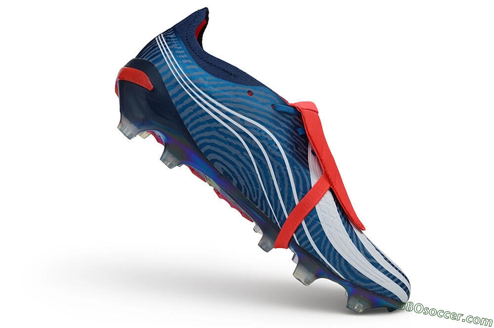 Adidas Predator 26 Elite Fold-Over Tongue FG Firm Ground Soccer Cleats - Blue/Collegiate Royal/Solar Red 4