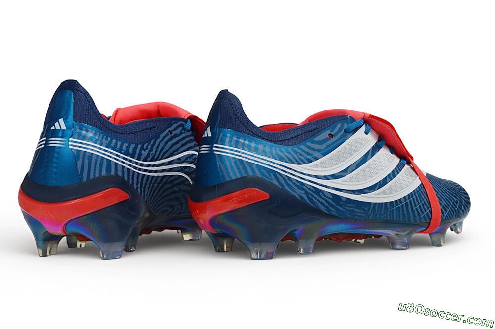 Adidas Predator 26 Elite Fold-Over Tongue FG Firm Ground Soccer Cleats - Blue/Collegiate Royal/Solar Red 6