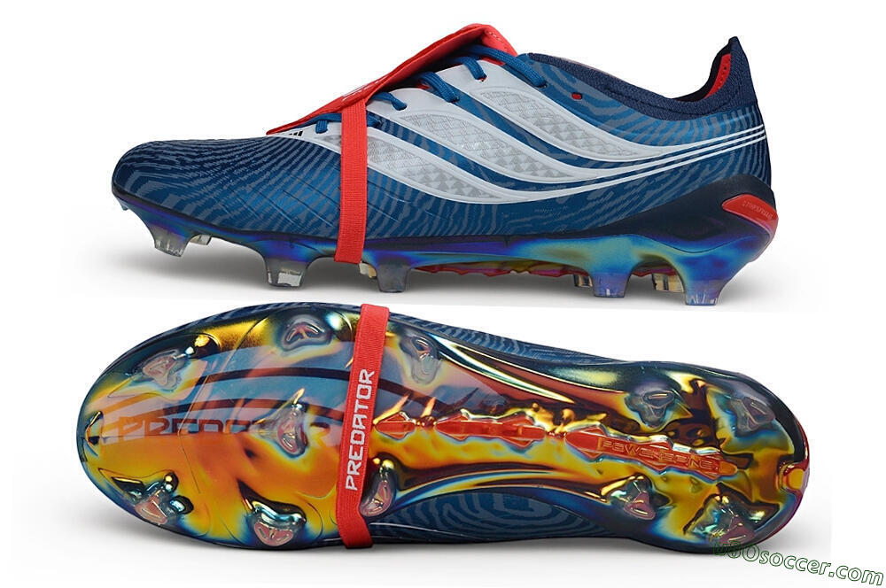 Adidas Predator 26 Elite Fold-Over Tongue FG Firm Ground Soccer Cleats - Blue/Collegiate Royal/Solar Red 0