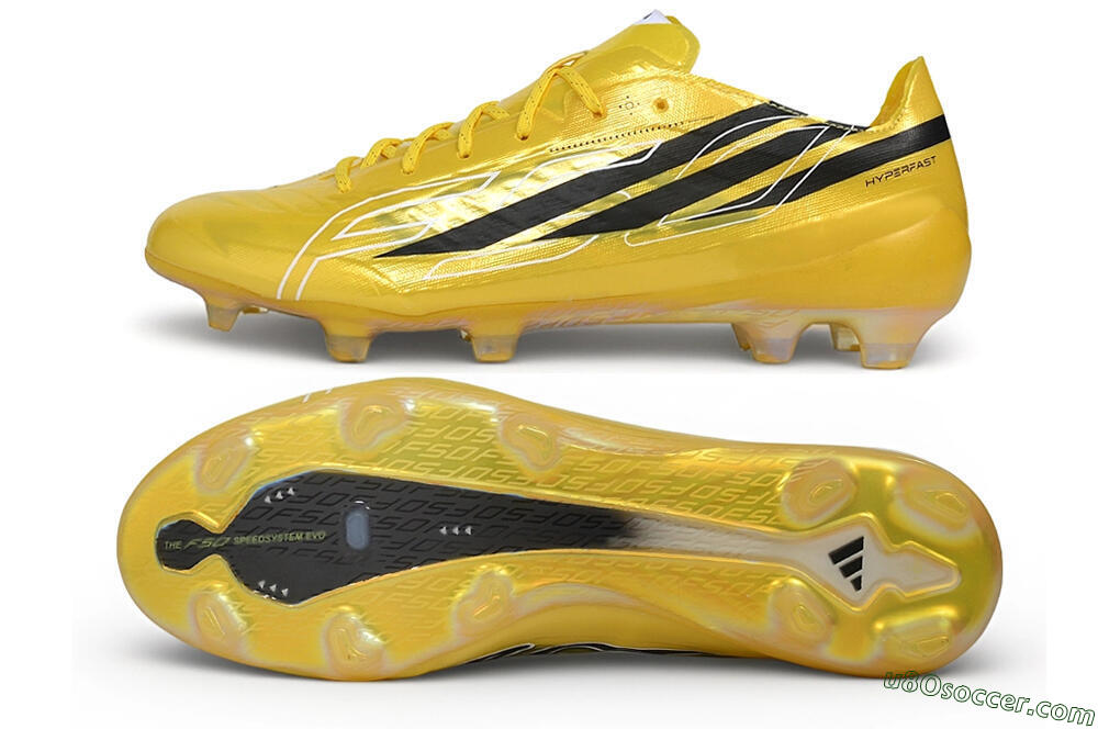 Adidas F50 Hyperfast Evo FG Firm Ground Soccer Cleats - Yellow/Solar Gold/Core Black 0