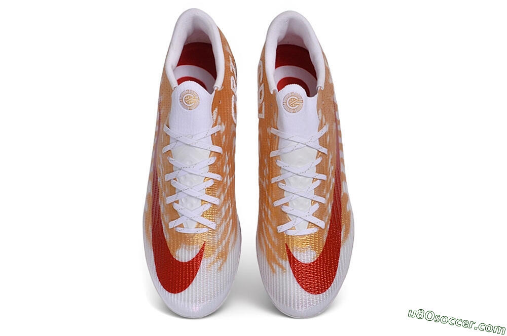 Nike Air Zoom Mercurial Superfly 11 Elite AG Artificial Grass Soccer Cleats - White/Metallic Gold/Bright Crimson 4
