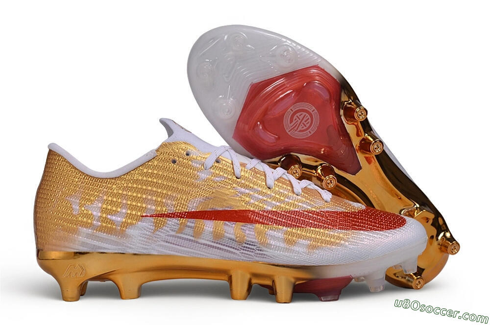 Nike Air Zoom Mercurial Superfly 11 Elite AG Artificial Grass Soccer Cleats - White/Metallic Gold/Bright Crimson 1