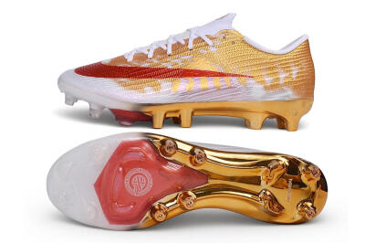 Nike Air Zoom Mercurial Superfly 11 Elite AG Artificial Grass Soccer Cleats - White/Metallic Gold/Bright Crimson