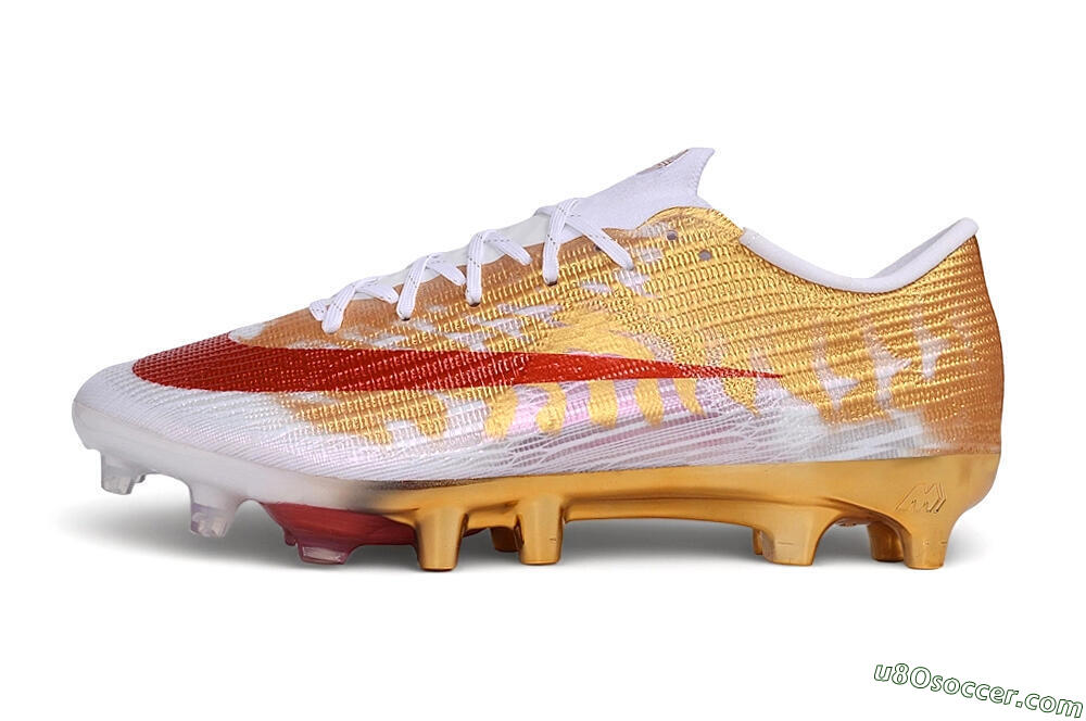 Nike Air Zoom Mercurial Superfly 11 Elite AG Artificial Grass Soccer Cleats - White/Metallic Gold/Bright Crimson 2