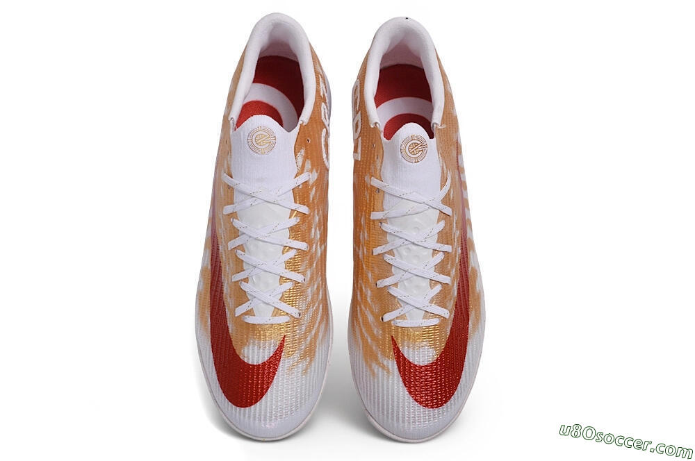 Nike Air Zoom Mercurial Superfly 11 Elite TF Artificial Turf Soccer Shoes - White/Metallic Gold/University Red 4
