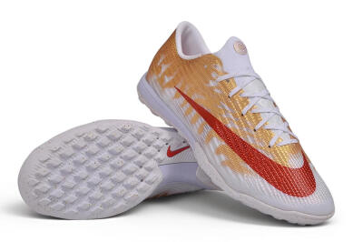 Nike Air Zoom Mercurial Superfly 11 Elite TF Artificial Turf Soccer Shoes - White/Metallic Gold/University Red