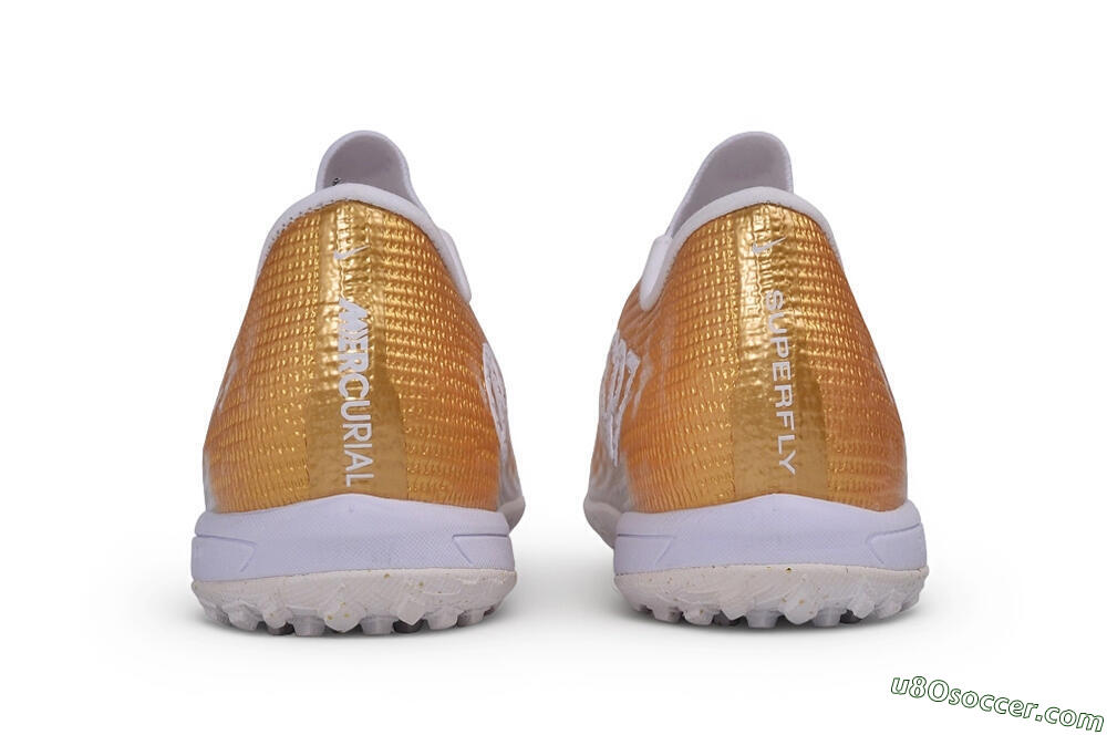 Nike Air Zoom Mercurial Superfly 11 Elite TF Artificial Turf Soccer Shoes - White/Metallic Gold/University Red 5