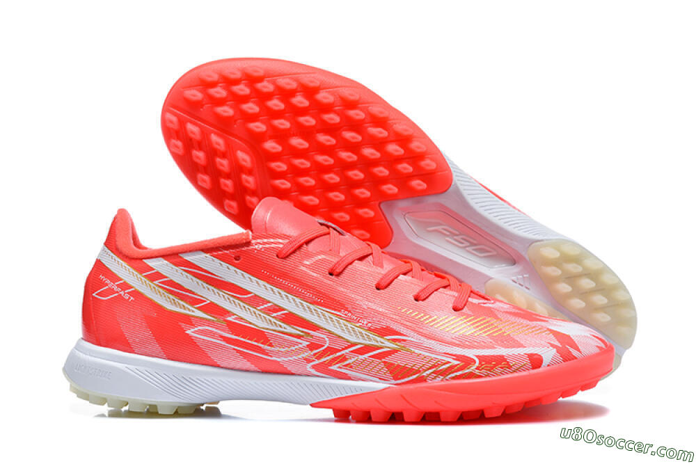 Adidas F50 Pro TF Artificial Turf Soccer Shoes - Red/Solar Red/White 1