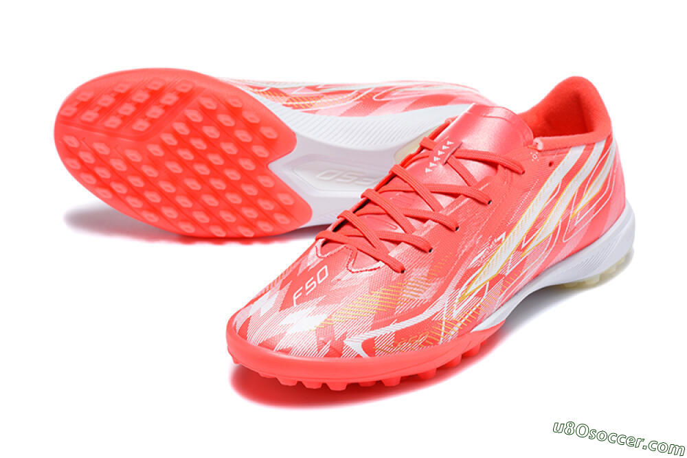 Adidas F50 Pro TF Artificial Turf Soccer Shoes - Red/Solar Red/White 3