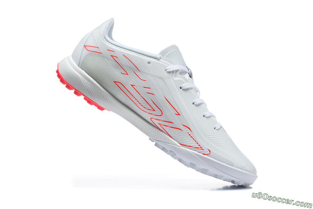 Adidas F50 Pro TF Artificial Turf Soccer Shoes - White/Cloud White/Solar Red 7