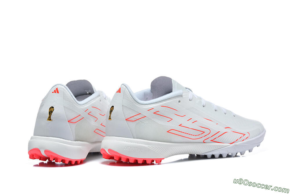 Adidas F50 Pro TF Artificial Turf Soccer Shoes - White/Cloud White/Solar Red 9