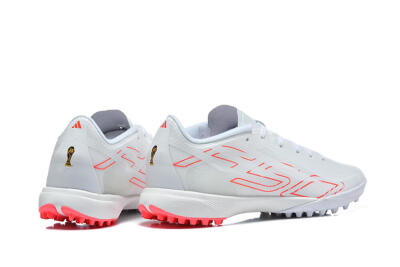 Adidas F50 Pro TF Artificial Turf Soccer Shoes - White/Cloud White/Solar Red
