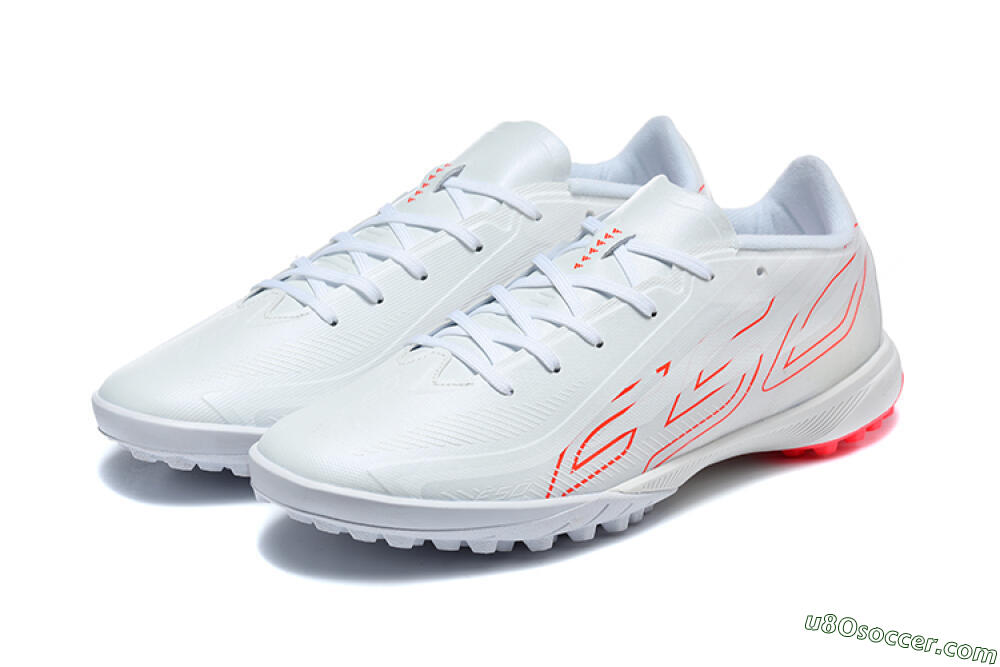 Adidas F50 Pro TF Artificial Turf Soccer Shoes - White/Cloud White/Solar Red 5
