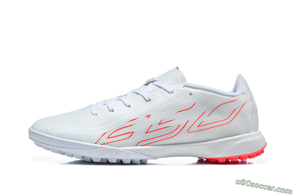 Adidas F50 Pro TF Artificial Turf Soccer Shoes - White/Cloud White/Solar Red 2