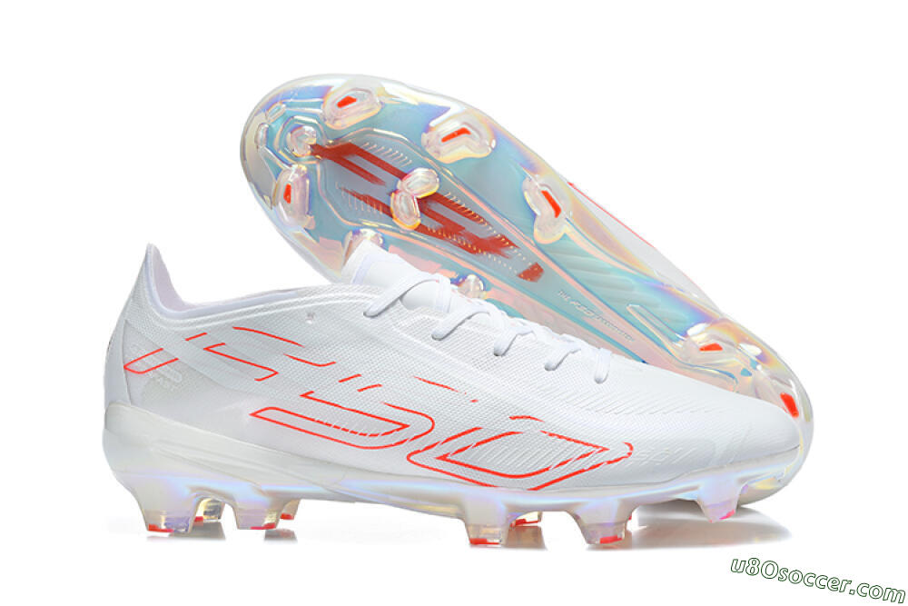Adidas F50 Elite FG Firm Ground Soccer Cleats - White/White/Solar Red 1