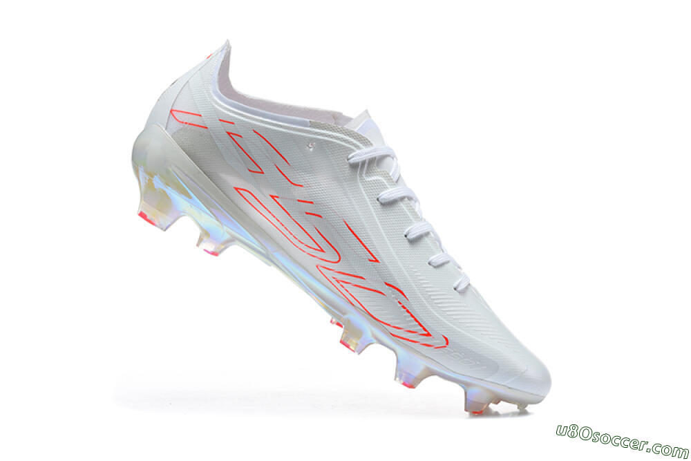 Adidas F50 Elite FG Firm Ground Soccer Cleats - White/White/Solar Red 7
