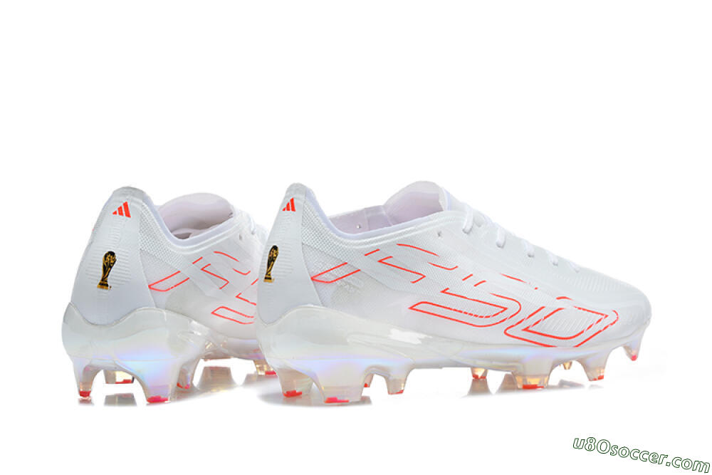 Adidas F50 Elite FG Firm Ground Soccer Cleats - White/White/Solar Red 9