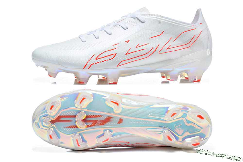 Adidas F50 Elite FG Firm Ground Soccer Cleats - White/White/Solar Red 0