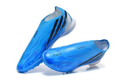 Adidas F50 Pro Laceless TF Artificial Turf Soccer Shoes - Blue/Lucid Blue/Core Black