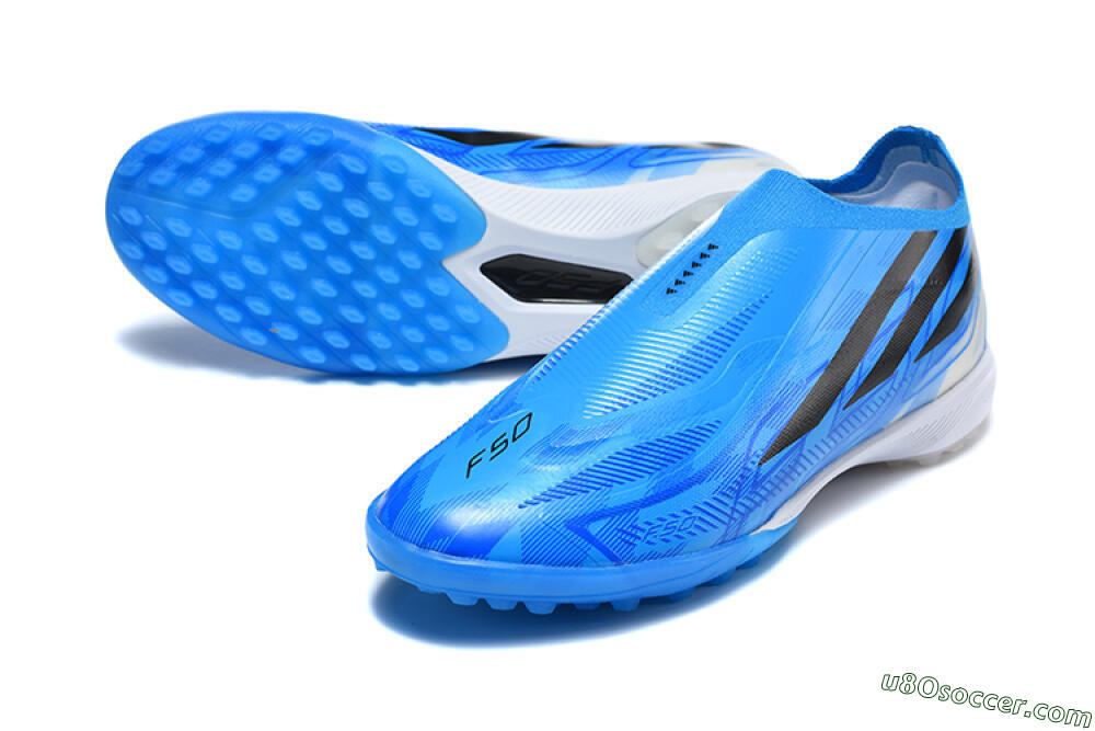 Adidas F50 Pro Laceless TF Artificial Turf Soccer Shoes - Blue/Lucid Blue/Core Black 3