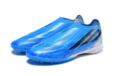 Adidas F50 Pro Laceless TF Artificial Turf Soccer Shoes - Blue/Lucid Blue/Core Black