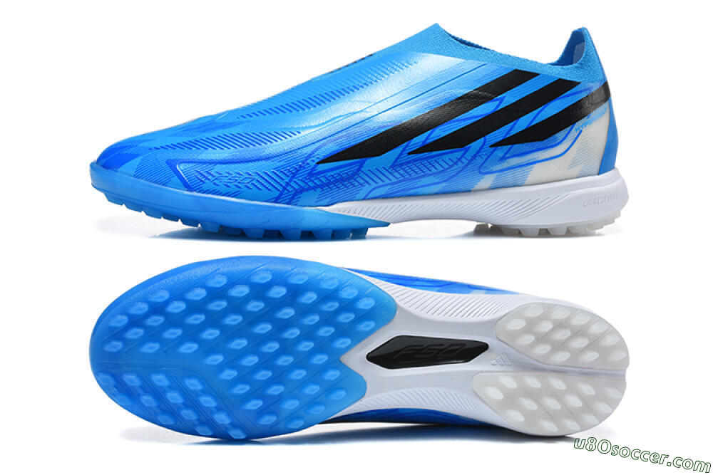 Adidas F50 Pro Laceless TF Artificial Turf Soccer Shoes - Blue/Lucid Blue/Core Black 0
