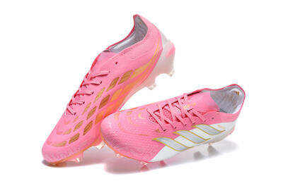 Adidas Predator 26 Elite FG Firm Ground Soccer Cleats - Pink/Berry Pink/Metallic Silver