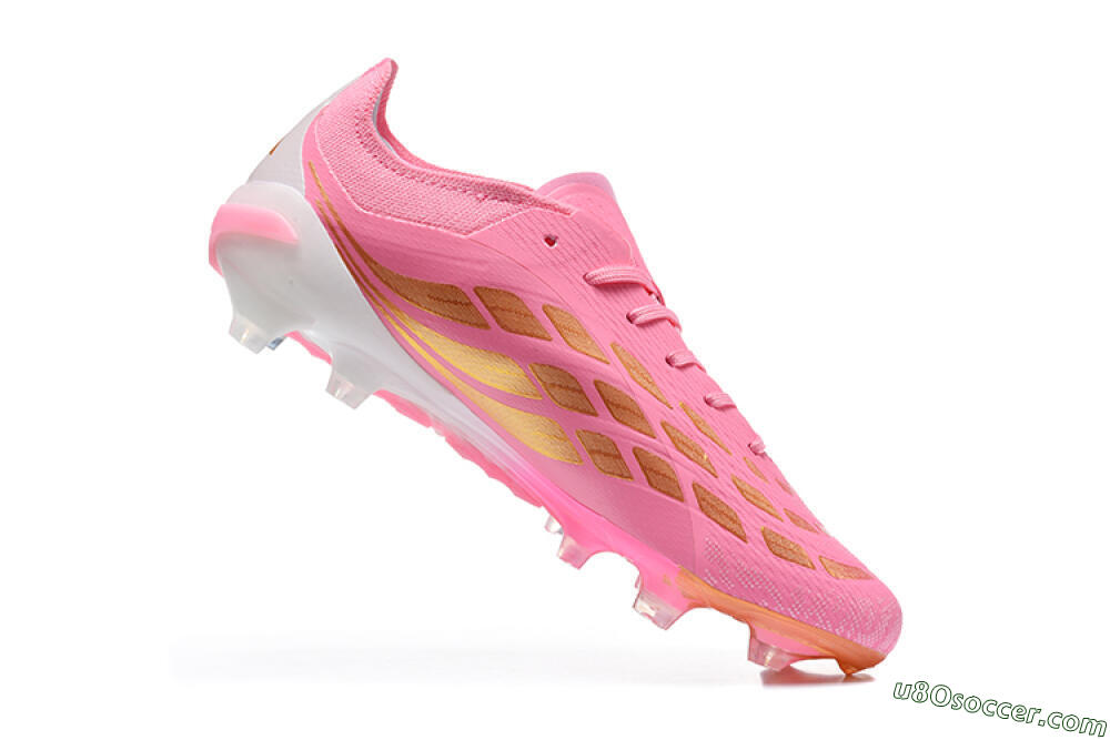 Adidas Predator 26 Elite FG Firm Ground Soccer Cleats - Pink/Berry Pink/Metallic Silver 7