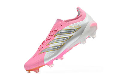 Adidas Predator 26 Elite FG Firm Ground Soccer Cleats - Pink/Berry Pink/Metallic Silver