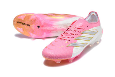 Adidas Predator 26 Elite FG Firm Ground Soccer Cleats - Pink/Berry Pink/Metallic Silver