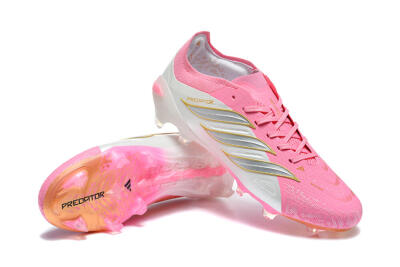 Adidas Predator 26 Elite FG Firm Ground Soccer Cleats - Pink/Berry Pink/Metallic Silver