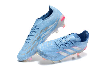 Adidas Predator 26 Elite FG Firm Ground Soccer Cleats - Blue/Ice Blue/Metallic Silver