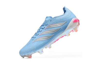 Adidas Predator 26 Elite FG Firm Ground Soccer Cleats - Blue/Ice Blue/Metallic Silver